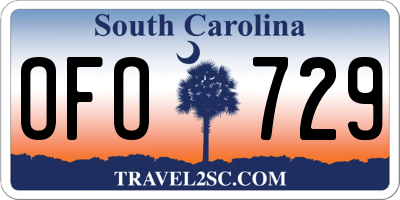 SC license plate OFO729