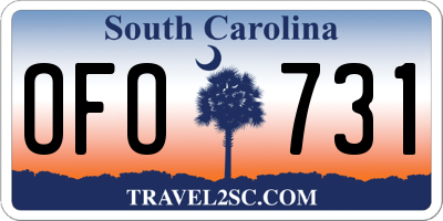 SC license plate OFO731