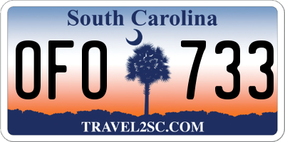 SC license plate OFO733