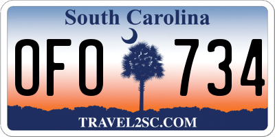 SC license plate OFO734