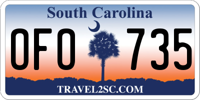 SC license plate OFO735