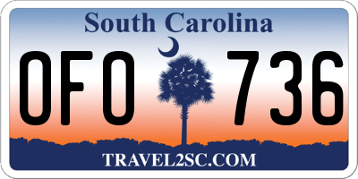SC license plate OFO736