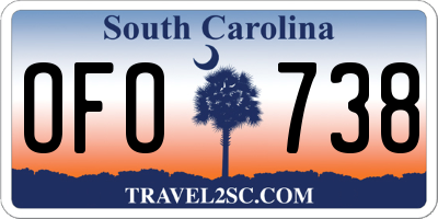 SC license plate OFO738