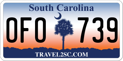 SC license plate OFO739