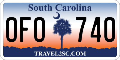 SC license plate OFO740