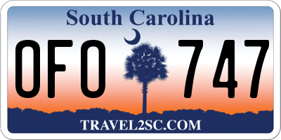SC license plate OFO747