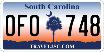 SC license plate OFO748