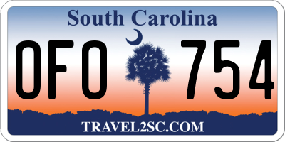 SC license plate OFO754
