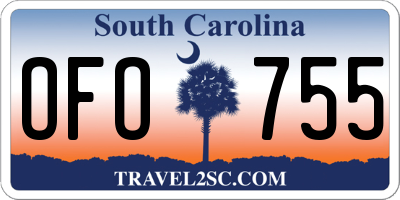SC license plate OFO755