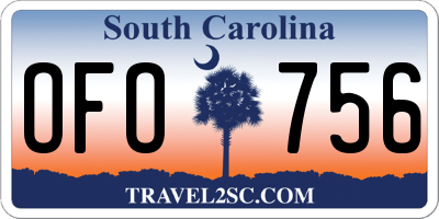 SC license plate OFO756