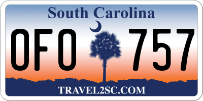 SC license plate OFO757