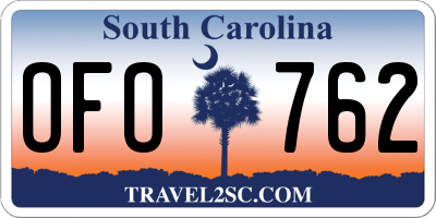 SC license plate OFO762
