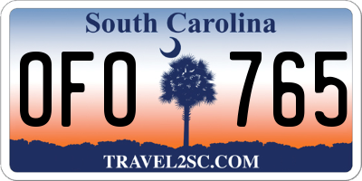 SC license plate OFO765