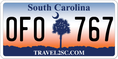 SC license plate OFO767