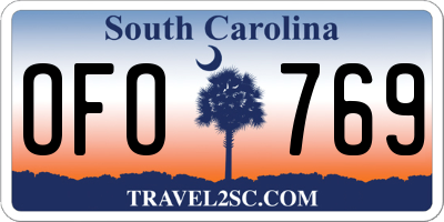 SC license plate OFO769