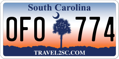 SC license plate OFO774