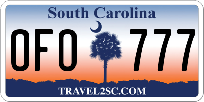 SC license plate OFO777