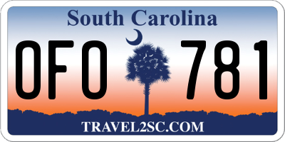 SC license plate OFO781