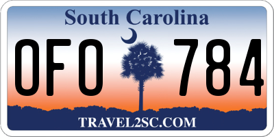 SC license plate OFO784