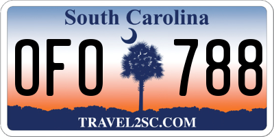 SC license plate OFO788
