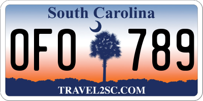 SC license plate OFO789