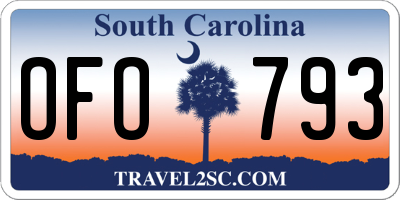 SC license plate OFO793