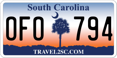 SC license plate OFO794