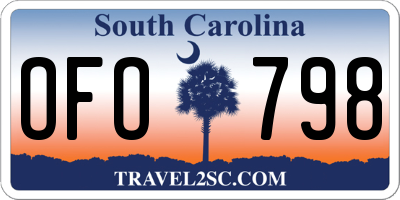 SC license plate OFO798