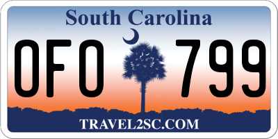 SC license plate OFO799