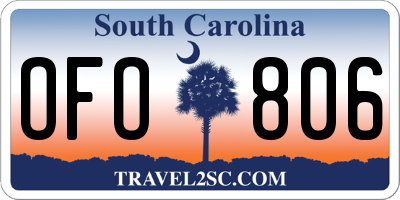 SC license plate OFO806