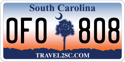 SC license plate OFO808