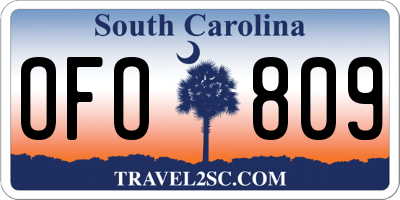 SC license plate OFO809