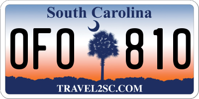 SC license plate OFO810