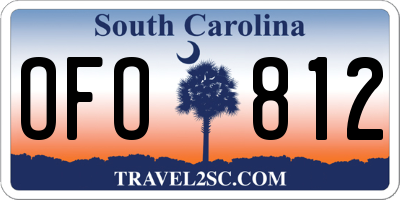 SC license plate OFO812