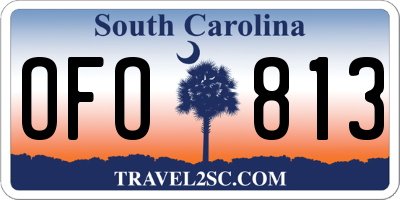 SC license plate OFO813
