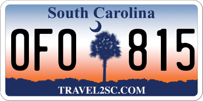 SC license plate OFO815