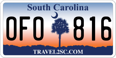 SC license plate OFO816