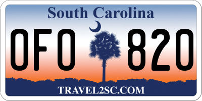 SC license plate OFO820