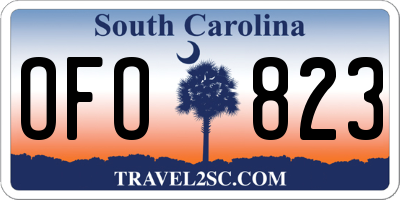 SC license plate OFO823