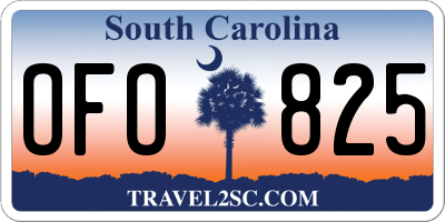 SC license plate OFO825