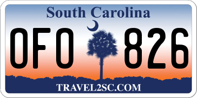 SC license plate OFO826