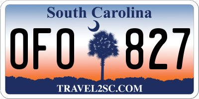SC license plate OFO827