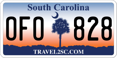 SC license plate OFO828