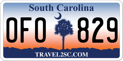 SC license plate OFO829