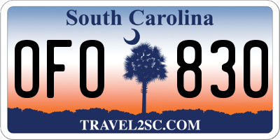 SC license plate OFO830
