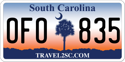 SC license plate OFO835