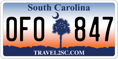 SC license plate OFO847