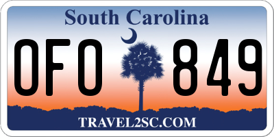 SC license plate OFO849