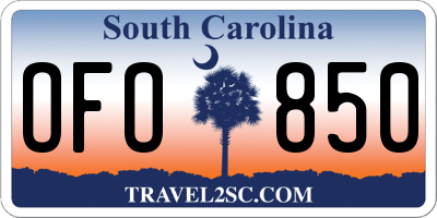 SC license plate OFO850