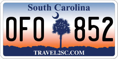 SC license plate OFO852